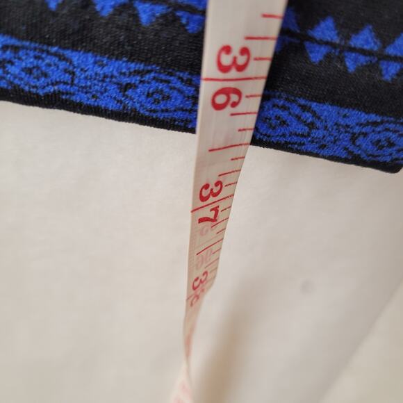 New Pink Rose black with blue snowflake fleece lined legging Size small - Picture 8 of 8